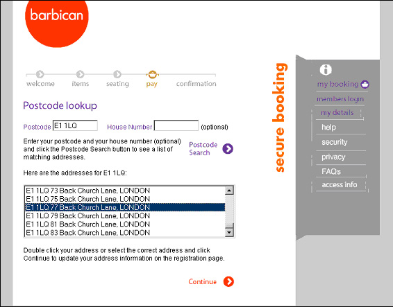 example postcode lookup